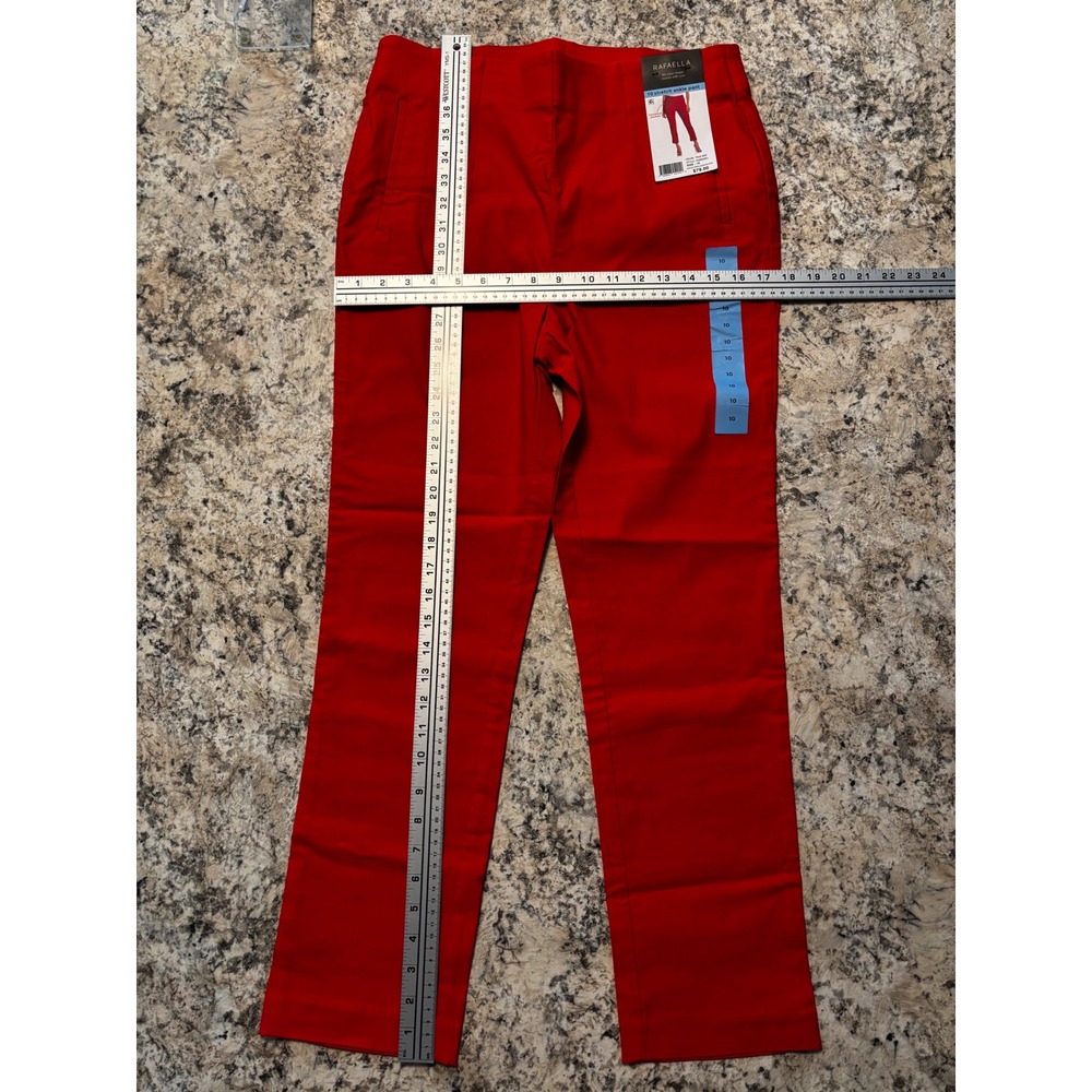 Rafaella Women True Red Stretch Ankle Pant Size 10 RSBSE001 NWT - Picture 4 of 8